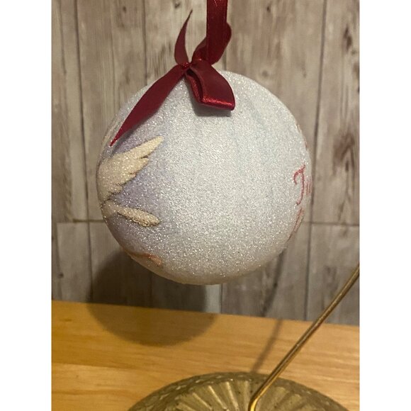 12 days of Christmas Two Turtle Doves Ornament Frosted Sugar Texture Red Ribbon - Picture 4 of 6